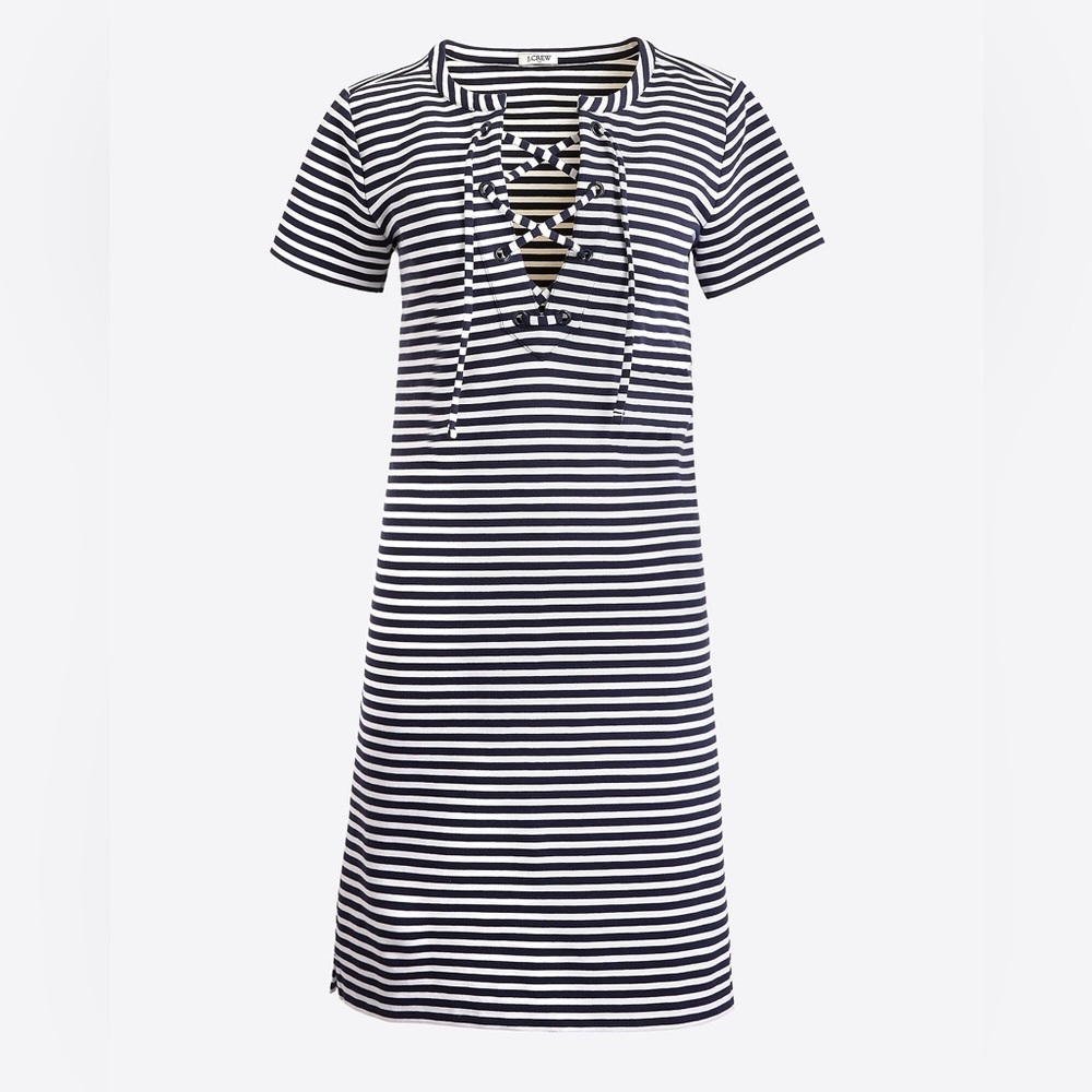 J. Crew Striped Lace-Up Dress